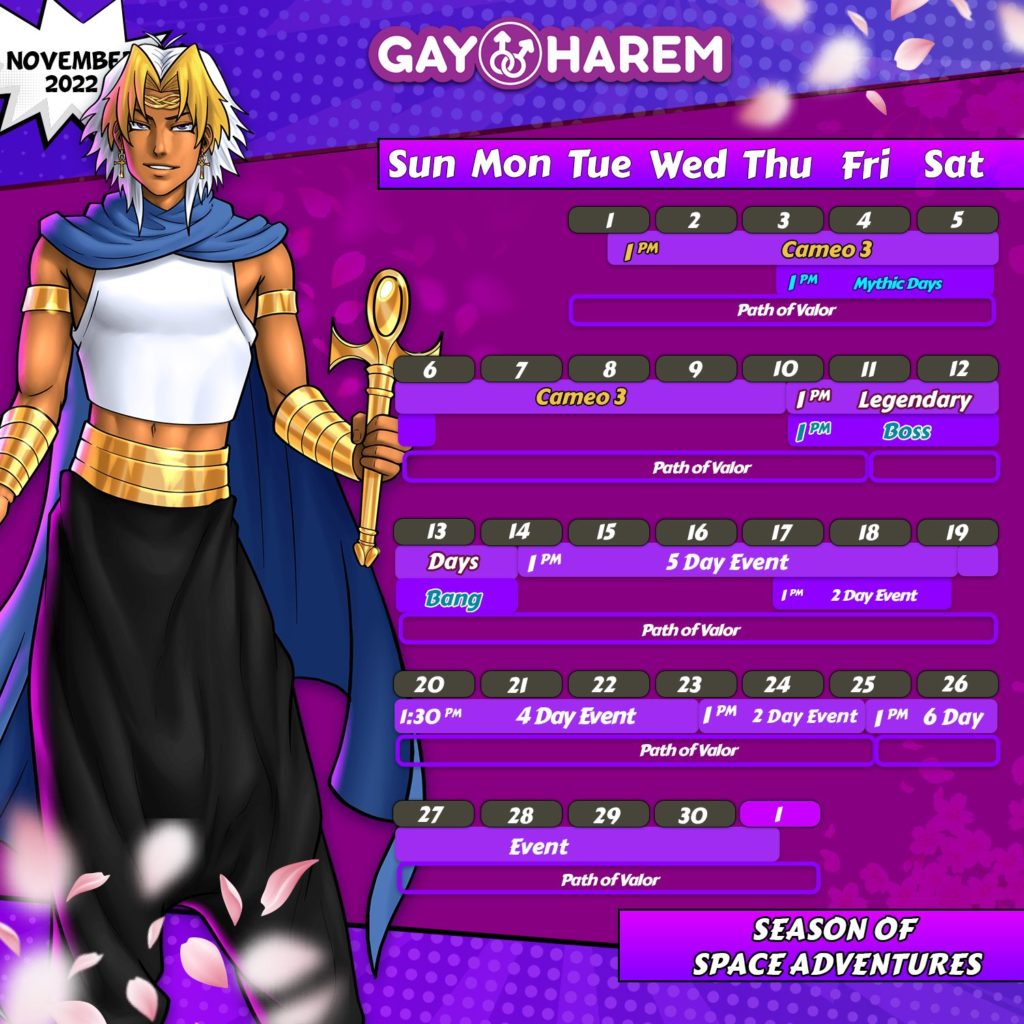 Gay Harem Game Event Calendar - Adult Porn Games
